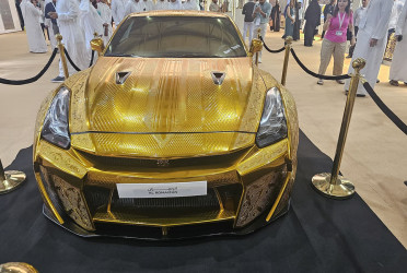 Gold-plated sports car steals show at Sharjah jewellery exhibition