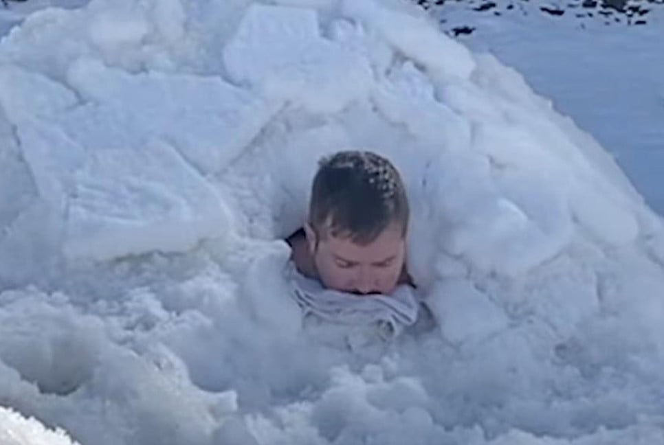 Swiss man sets new world record by staying buried in ice