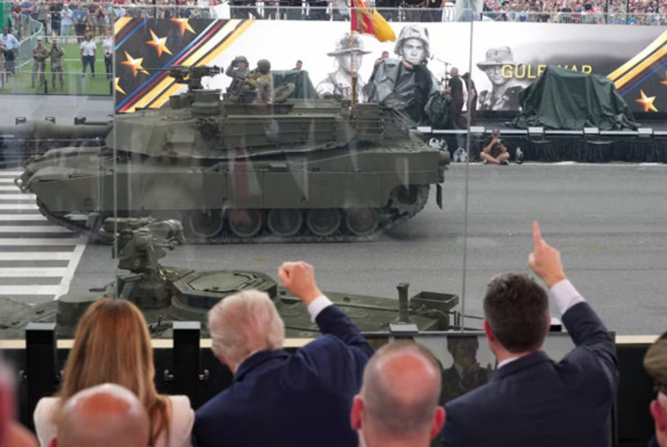 After day of nationwide protests, Trump's military parade rolls through DC