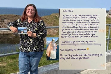 Reply arrives 31 years after girl sends message in a bottle