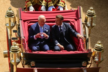 Macron calls for support on Gaza, Ukraine in his UK visit