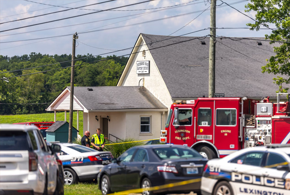 Two women killed at Kentucky church as gunman opens fire after shooting officer