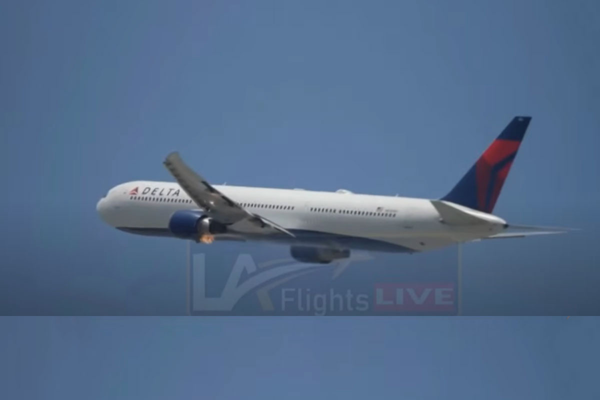 Delta flight makes emergency landing in LA after engine fire mid-air