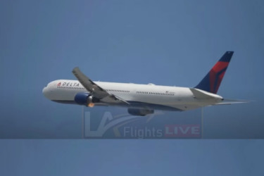 Delta flight makes emergency landing in LA after engine fire mid-air
