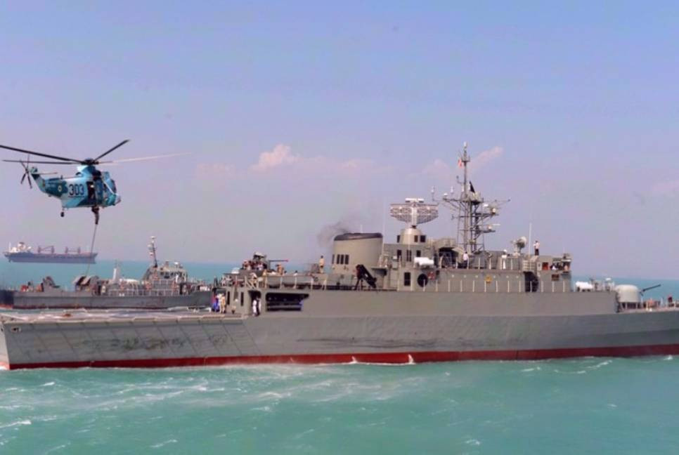 Iranian Navy helicopter intercepts US destroyer