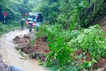 Landslide cuts off Khagrachhari as torrential rains batter road