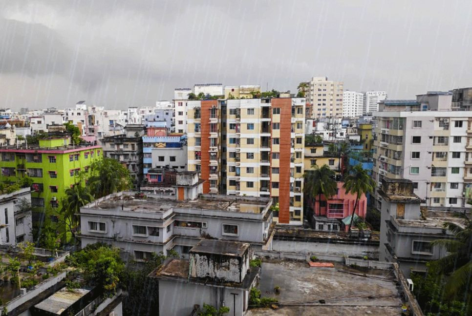 Torrential rain brings ‘good’ air to Dhaka this morning