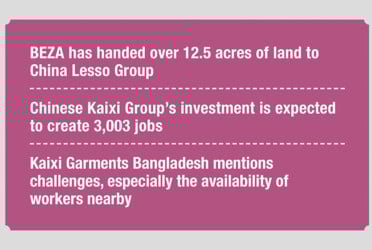 Two Chinese companies to invest $72 million in economic zones