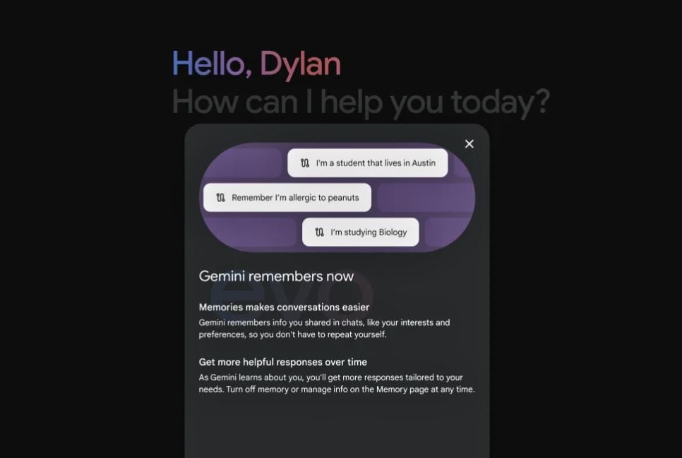 Gemini rolling out ChatGPT-like memory feature, incognito mode