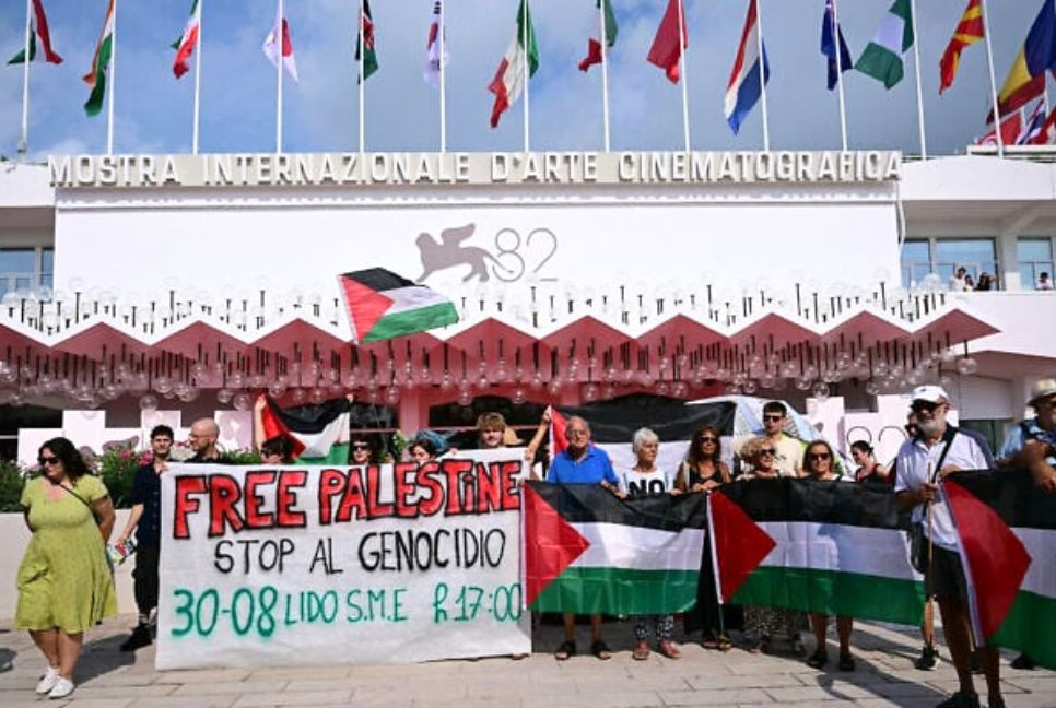 Venice Film Festival opens with Gaza protesters