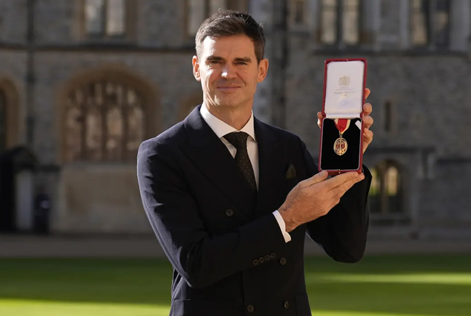James Anderson receives knighthood in Windsor Castle ceremony