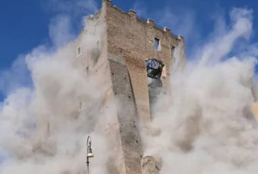 Worker killed as Medieval Tower partially collapses in Rome