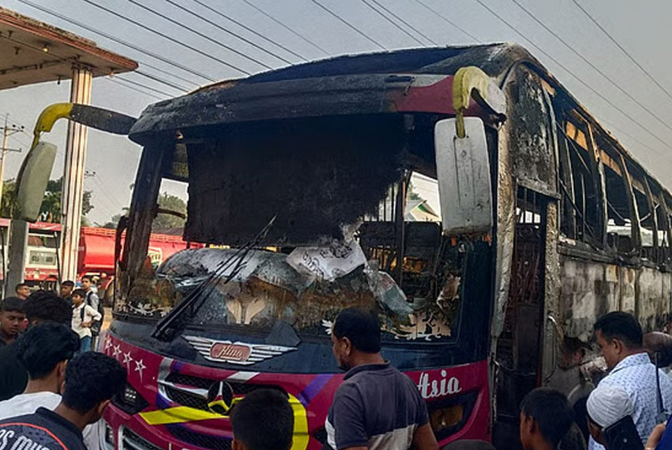 Driver burned to death as miscreants torch bus in Mymensingh