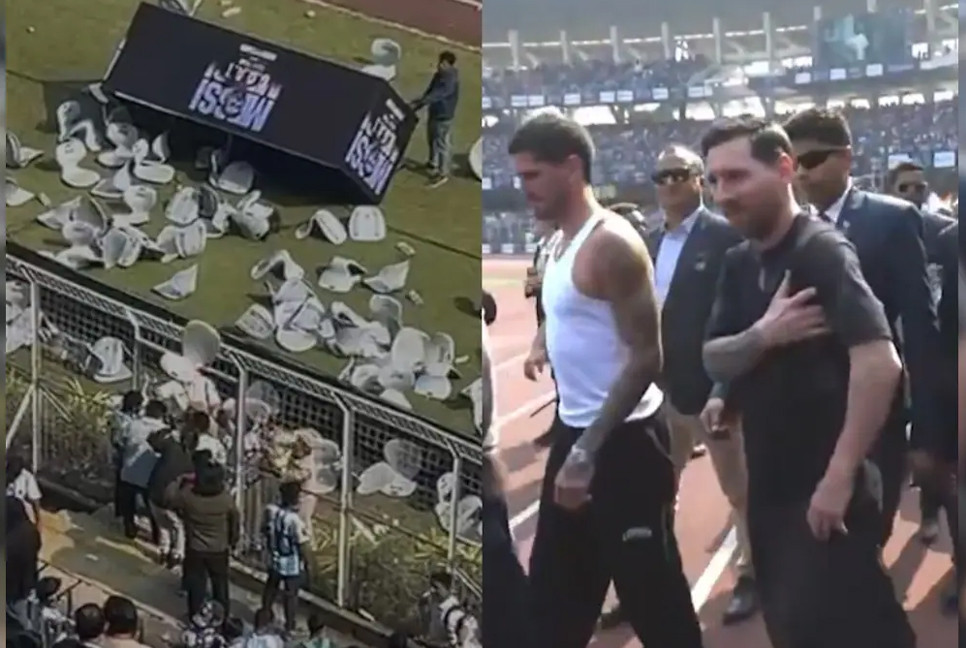 Messi's blink and Miss Kolkata event angers fans, bottles thrown