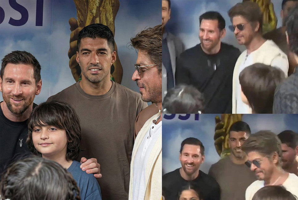 Messi meets Shah Rukh Khan during GOAT India Tour