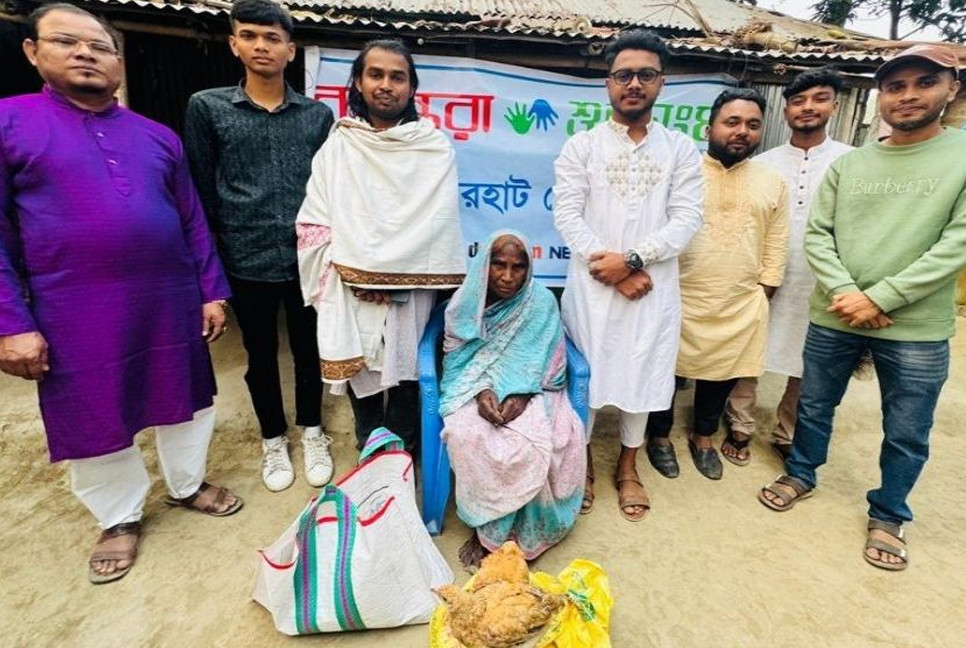 Shuvosangho distributes one month’s food support to elderly woman in Lalmonirhat