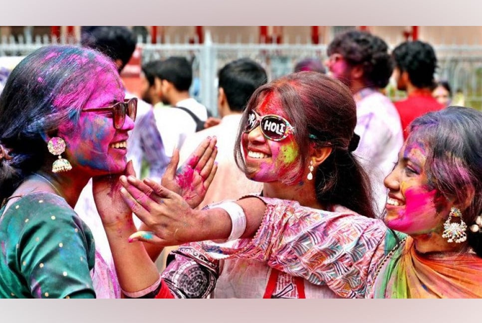 Holi celebrated with vibrant colours, devotion at Dhakeshwari Temple