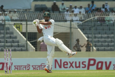 Shanto’s century puts Bangladesh in command at tea