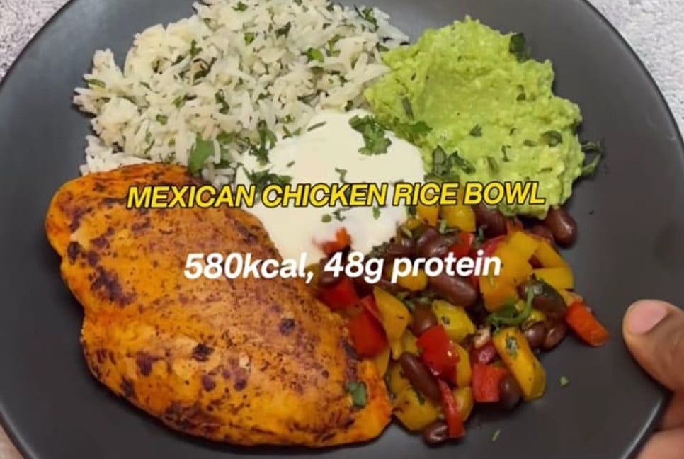 Protein-packed Mexican chicken rice bowl for a healthy meal