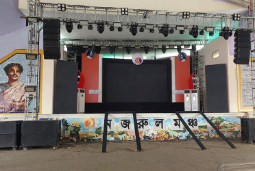 Nazrul Mancha set to welcome PM as festive mood grips Trishal