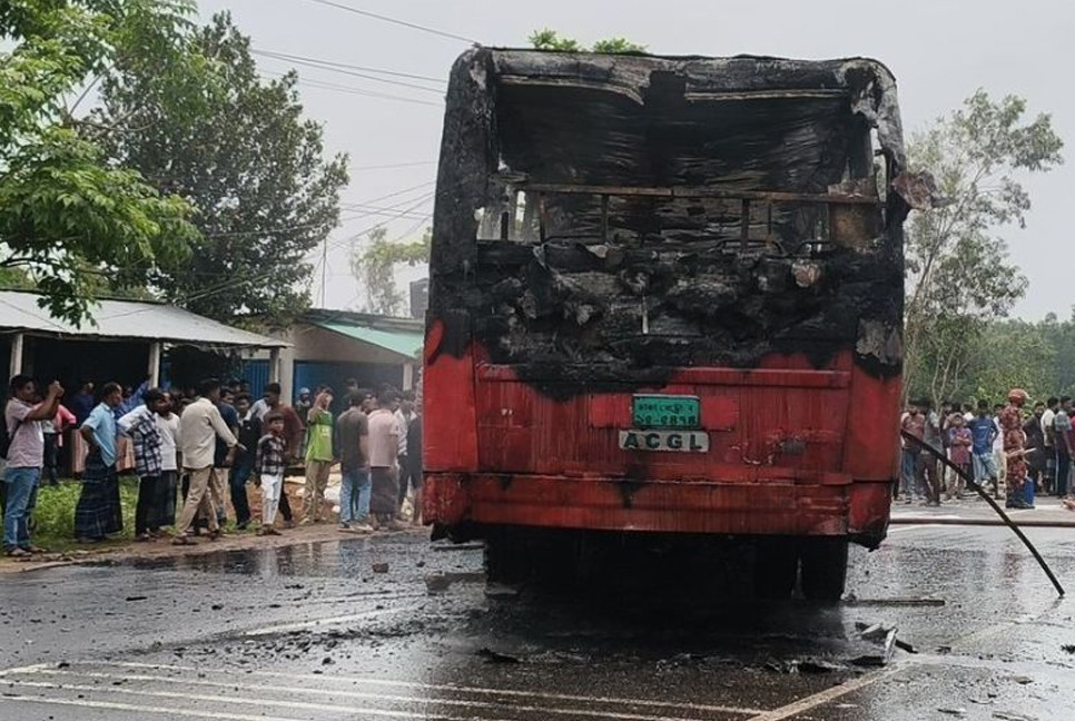 Man, son killed in Ctg road crash, BRTC bus torched