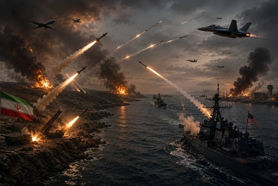 Iran fires missiles towards Kuwait and Bahrain, US strikes radar installations in Iran