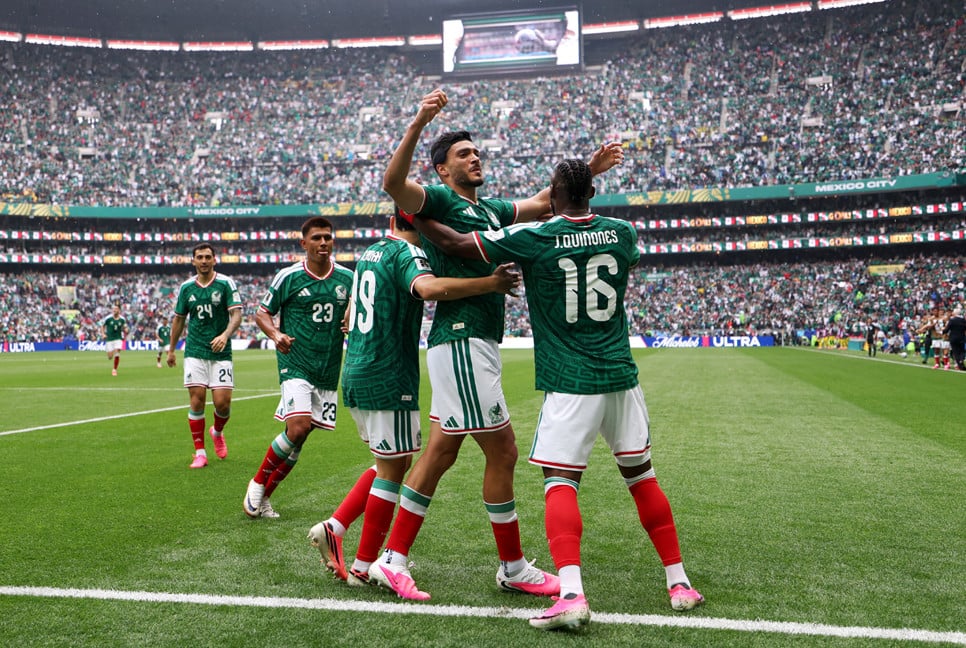 Mexico get World Cup party started with win as South Africa see red