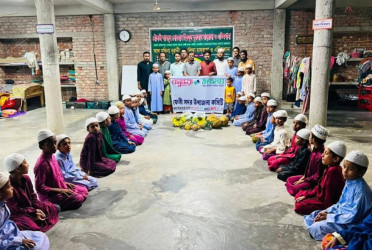 Shuvosangho distributes seasonal fruits among orphaned children in Feni