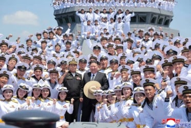 Pyongyang unveils largest warship in major naval buildup