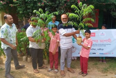 Saplings distributed among primary school students in Kapasia