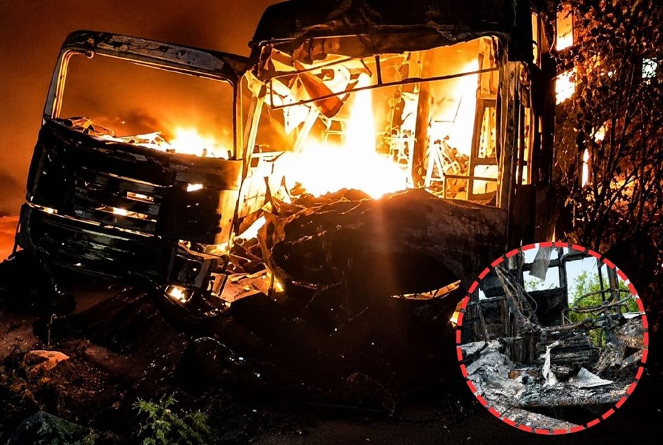 7 killed as bus catches fire after crash