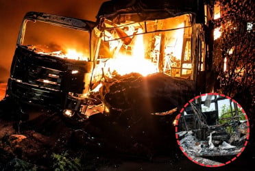 7 killed as bus catches fire after crash